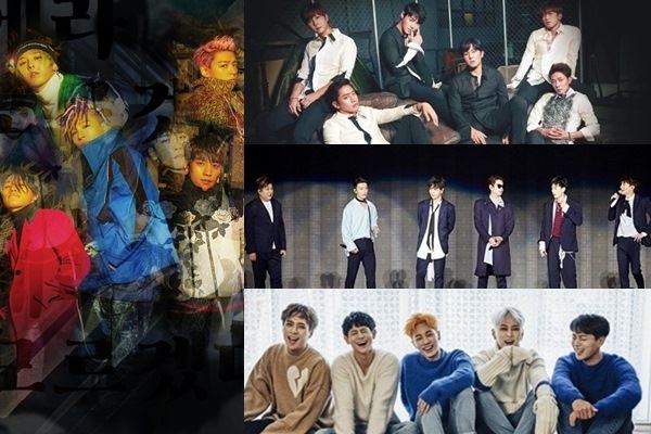 빅뱅, 신화, 슈퍼주니어, 하이라이트(사진=각 소속사)