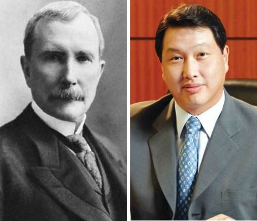 존 록펠러(좌)와 SK그룹 최태원 회장(사진=구글이미지, SK그룹 제공)